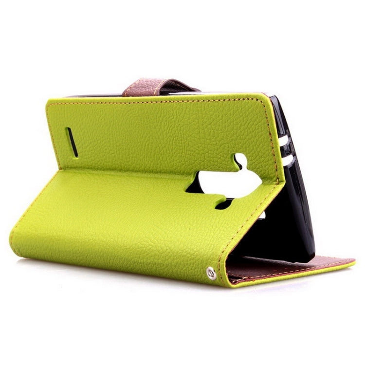 Leaf Magnetic Snap Litchi Texture Horizontal Flip Leather Case with Card Slots & Wallet & Holder & Lanyard for LG G4