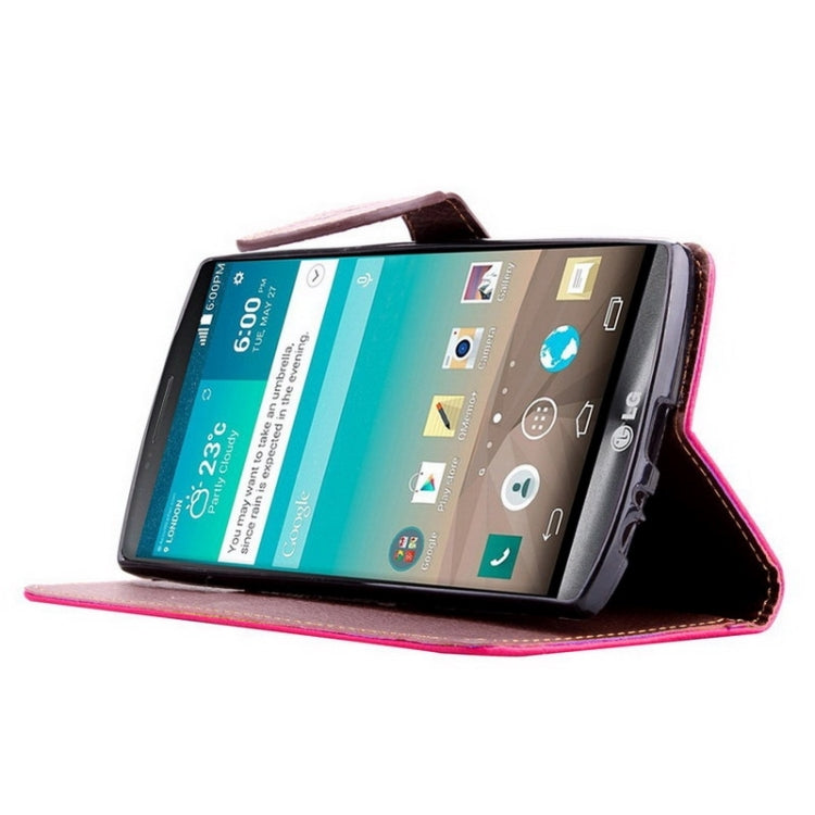 Leaf Magnetic Snap Litchi Texture Horizontal Flip Leather Case with Card Slots & Wallet & Holder & Lanyard for LG G4