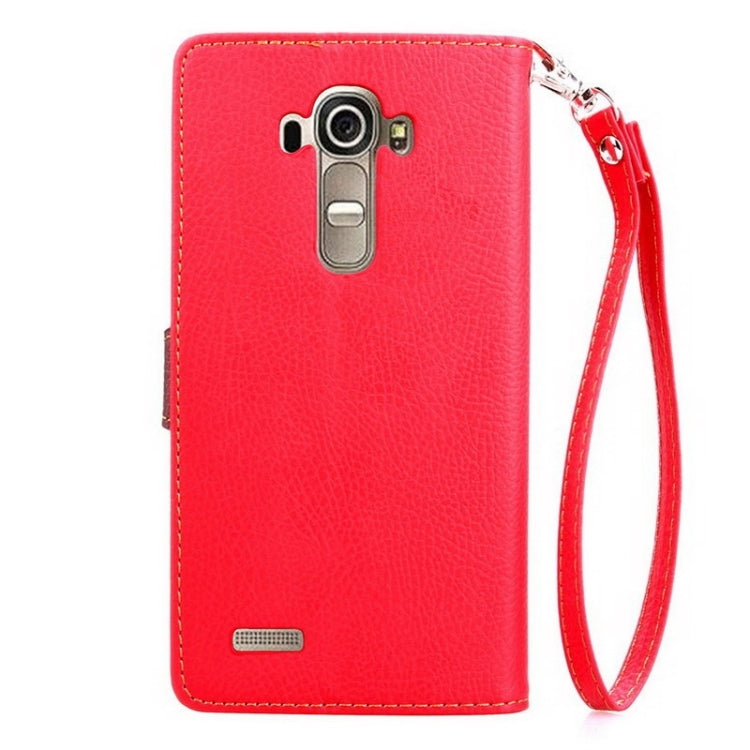 Leaf Magnetic Snap Litchi Texture Horizontal Flip Leather Case with Card Slots & Wallet & Holder & Lanyard for LG G4