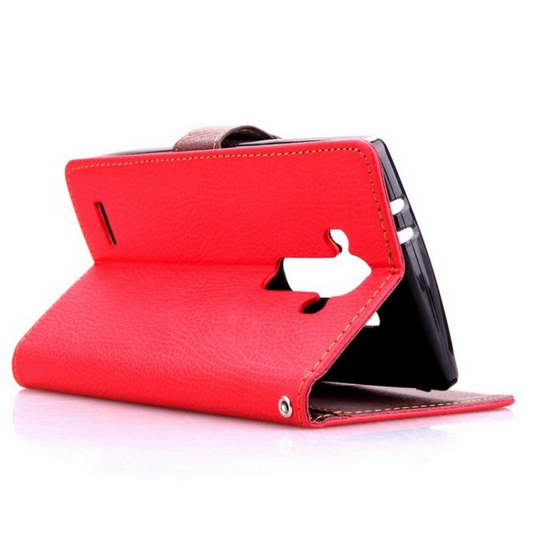 Leaf Magnetic Snap Litchi Texture Horizontal Flip Leather Case with Card Slots & Wallet & Holder & Lanyard for LG G4