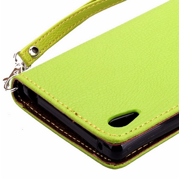 Leaf Magnetic Snap Litchi Texture Leather Case with Holder & Card Slots & Wallet for Sony Xperia Z4