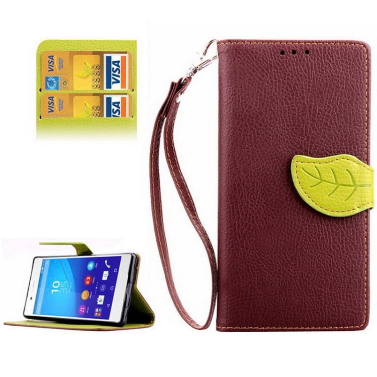 Leaf Magnetic Snap Litchi Texture Leather Case with Holder & Card Slots & Wallet for Sony Xperia Z4