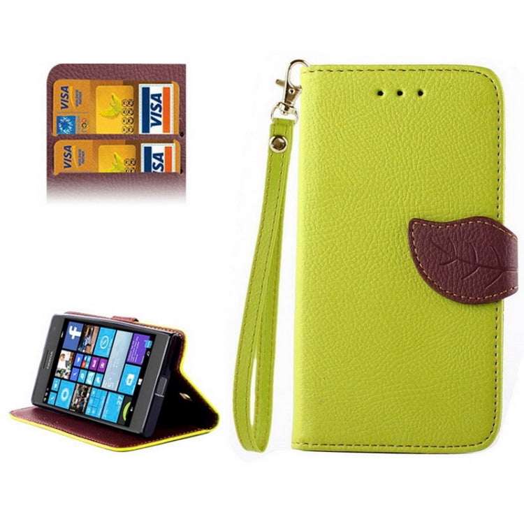 Leaf Magnetic Snap Litchi Texture Horizontal Flip Leather Case with Card Slots & Wallet & Holder & Lanyard for Nokia Lumia 730