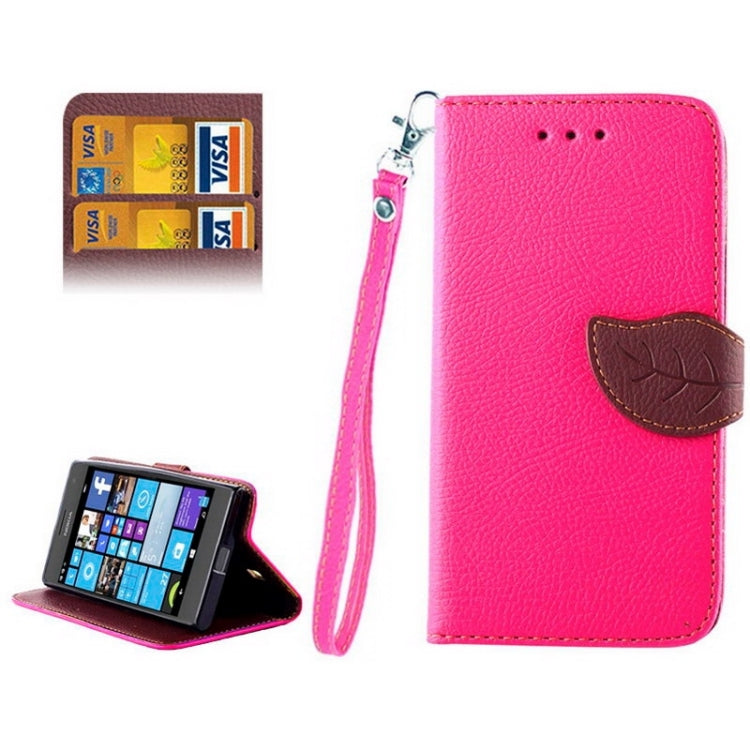 Leaf Magnetic Snap Litchi Texture Horizontal Flip Leather Case with Card Slots & Wallet & Holder & Lanyard for Nokia Lumia 730