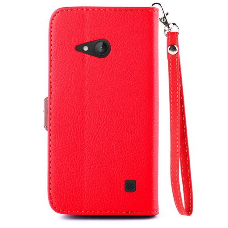 Leaf Magnetic Snap Litchi Texture Horizontal Flip Leather Case with Card Slots & Wallet & Holder & Lanyard for Nokia Lumia 730