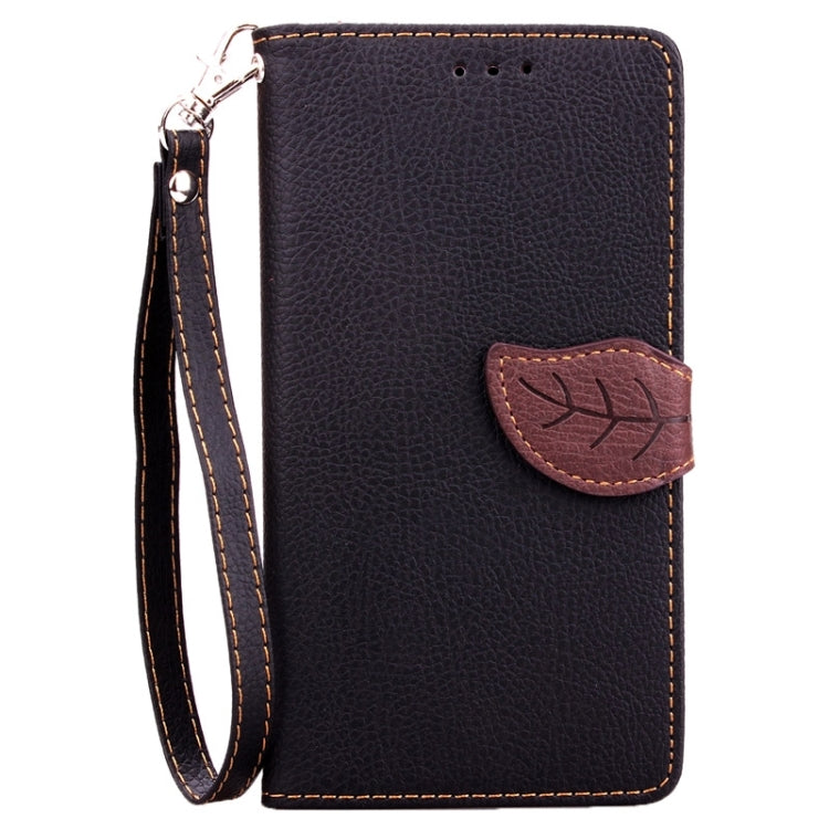 Leaf Magnetic Snap Litchi Texture Horizontal Flip Leather Case with Card Slots & Wallet & Holder & Lanyard for OnePlus One