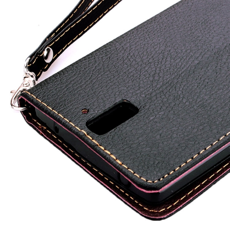Leaf Magnetic Snap Litchi Texture Horizontal Flip Leather Case with Card Slots & Wallet & Holder & Lanyard for OnePlus One