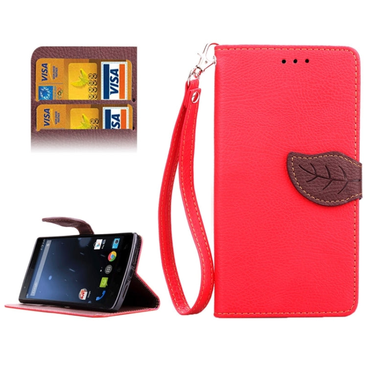 Leaf Magnetic Snap Litchi Texture Horizontal Flip Leather Case with Card Slots & Wallet & Holder & Lanyard for OnePlus One