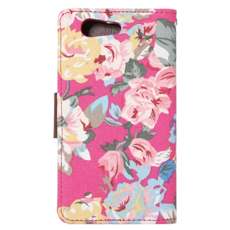 Flower Pattern Horizontal Flip Magnetic Buckle Leather Case with Card Slots & Holder for Sony Xperia Z4 Compact