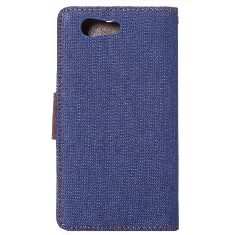 Denim Texture Horizontal Flip Leather Case with Card Slot & Holder for Sony Xperia Z4 Compact