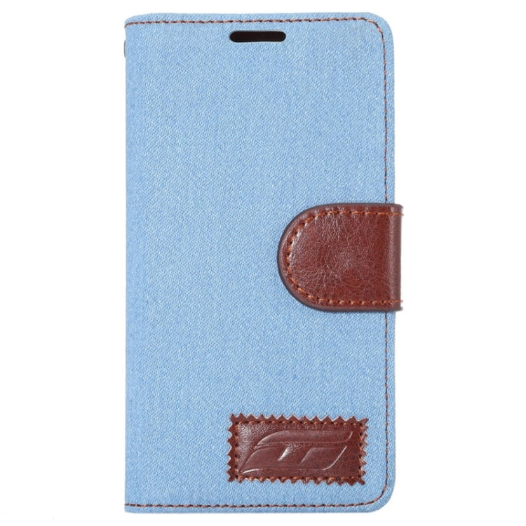 Denim Texture Horizontal Flip Leather Case with Card Slot & Holder for Sony Xperia Z4 Compact