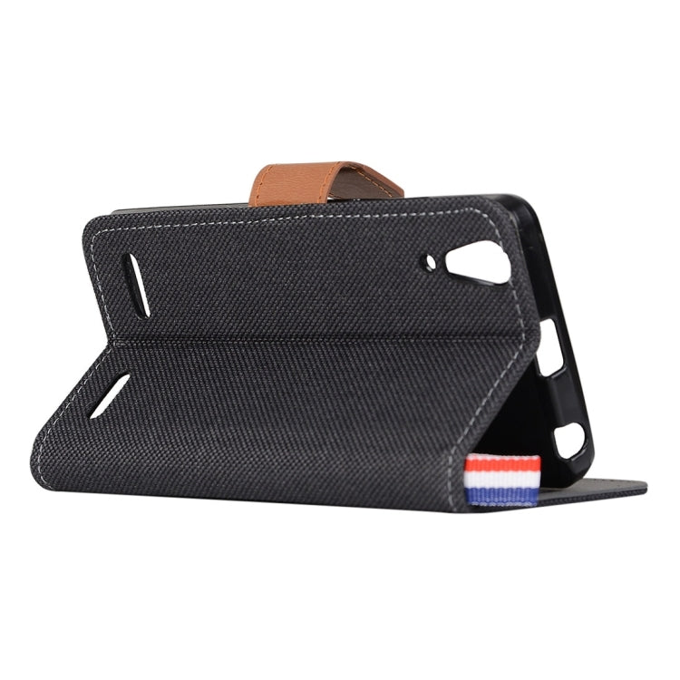 Denim Texture Horizontal Flip Leather Case with Card Slots & Holder for Lenovo A6000