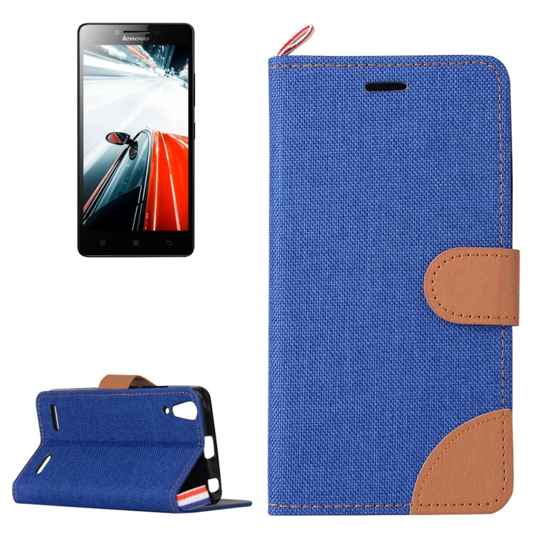 Denim Texture Horizontal Flip Leather Case with Card Slots & Holder for Lenovo A6000