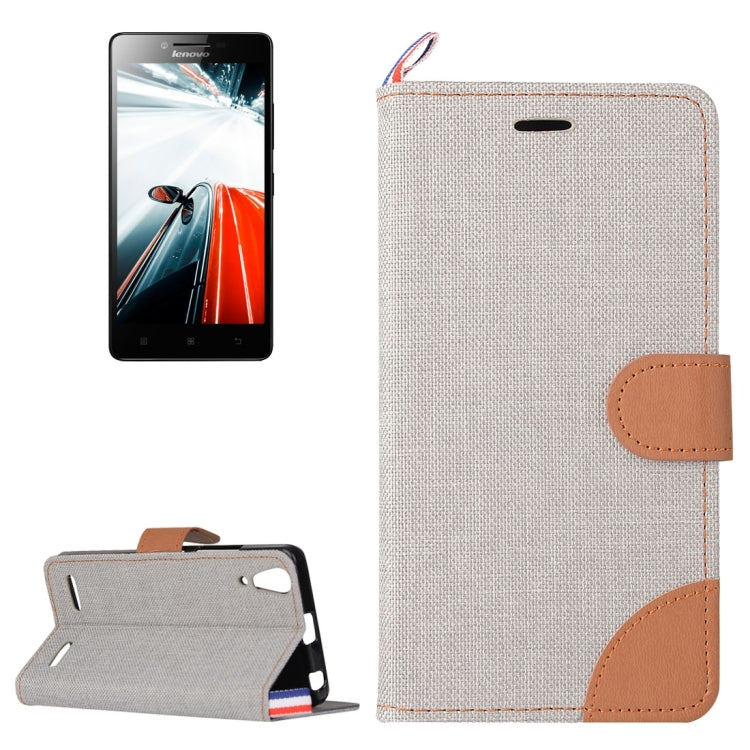 Denim Texture Horizontal Flip Leather Case with Card Slots & Holder for Lenovo A6000