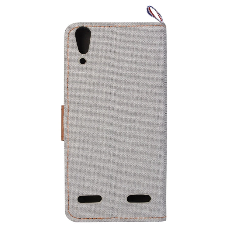 Denim Texture Horizontal Flip Leather Case with Card Slots & Holder for Lenovo A6000
