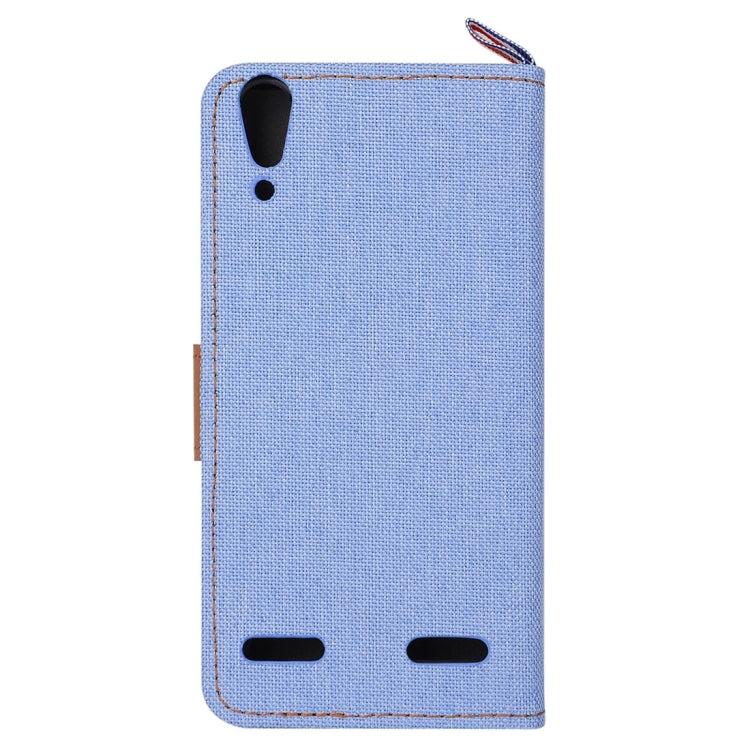 Denim Texture Horizontal Flip Leather Case with Card Slots & Holder for Lenovo A6000
