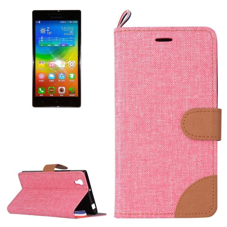 Denim Texture Horizontal Flip Leather Case with Card Slots & Holder for Lenovo P70