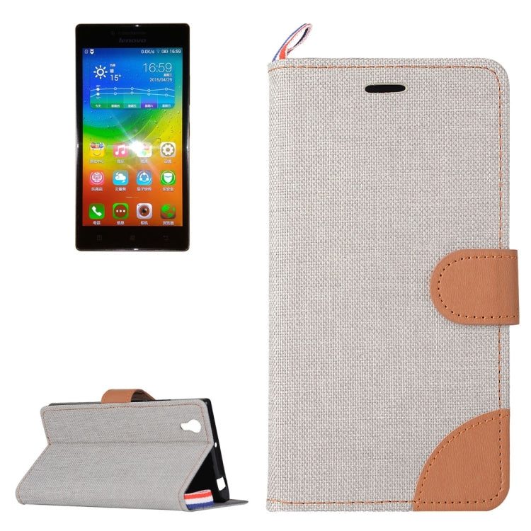 Denim Texture Horizontal Flip Leather Case with Card Slots & Holder for Lenovo P70