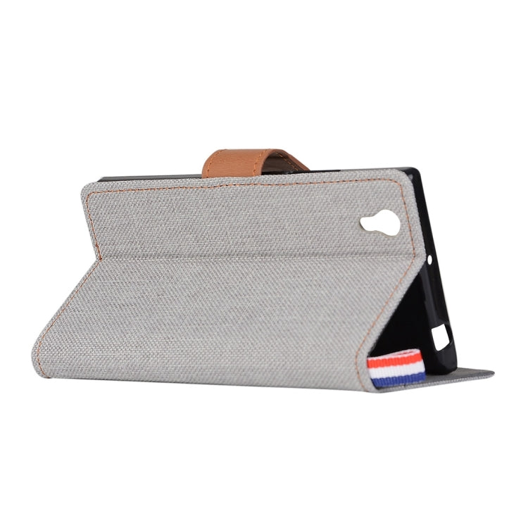 Denim Texture Horizontal Flip Leather Case with Card Slots & Holder for Lenovo P70