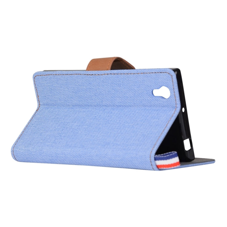 Denim Texture Horizontal Flip Leather Case with Card Slots & Holder for Lenovo P70