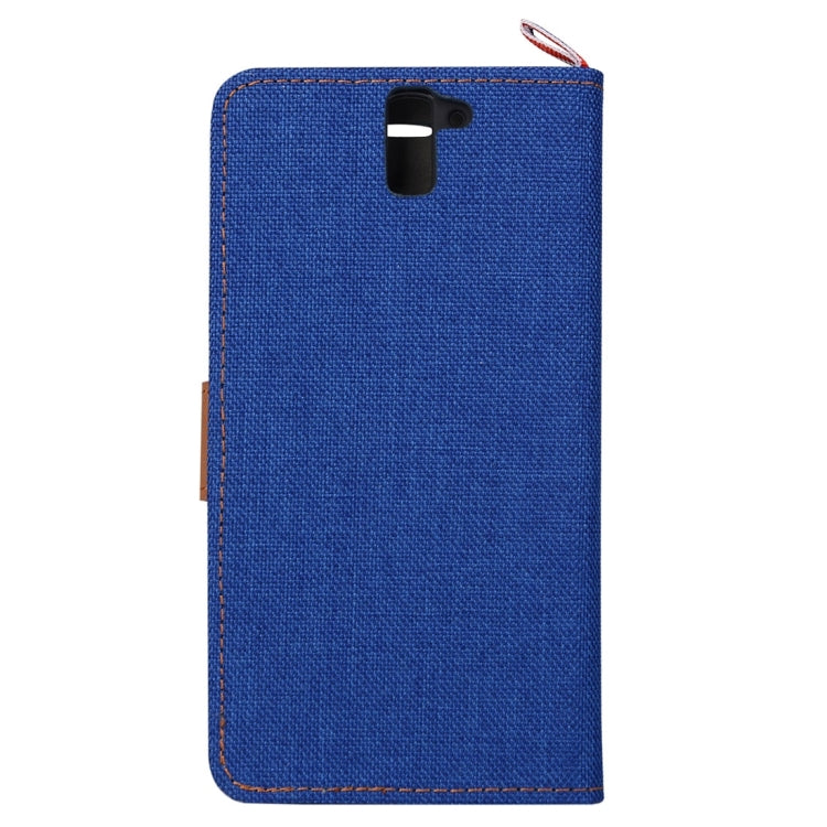 Denim Texture Horizontal Flip Leather Case with Card Slots & Holder for OnePlus One