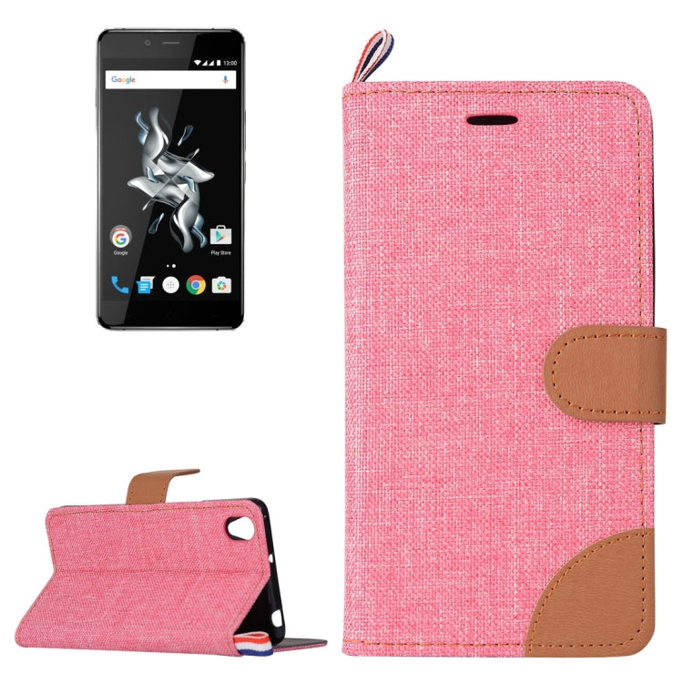Denim Texture Horizontal Flip Leather Case with Card Slots & Holder for OnePlus X