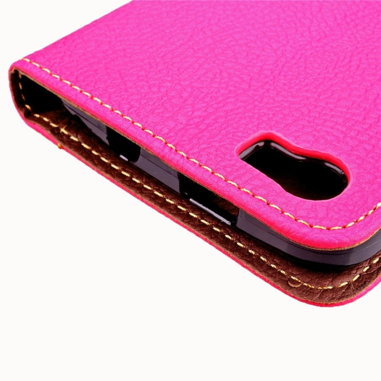 Leaf Magnetic Snap Litchi Texture Horizontal Flip Leather Case with Card Slots & Holder & Wallet & Lanyard for Wiko Lenny