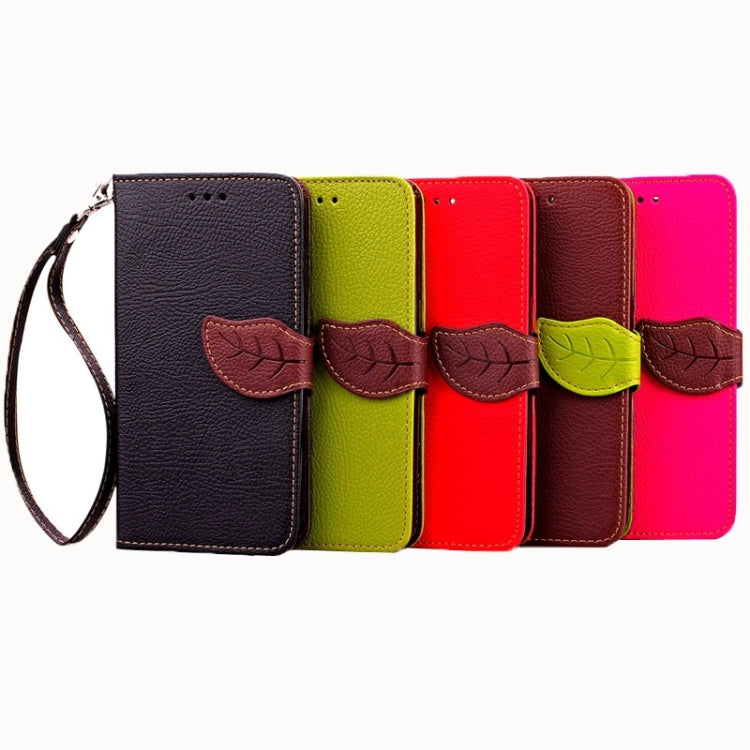Leaf Magnetic Snap Litchi Texture Horizontal Flip Leather Case with Card Slots & Holder & Wallet & Lanyard for Wiko Lenny