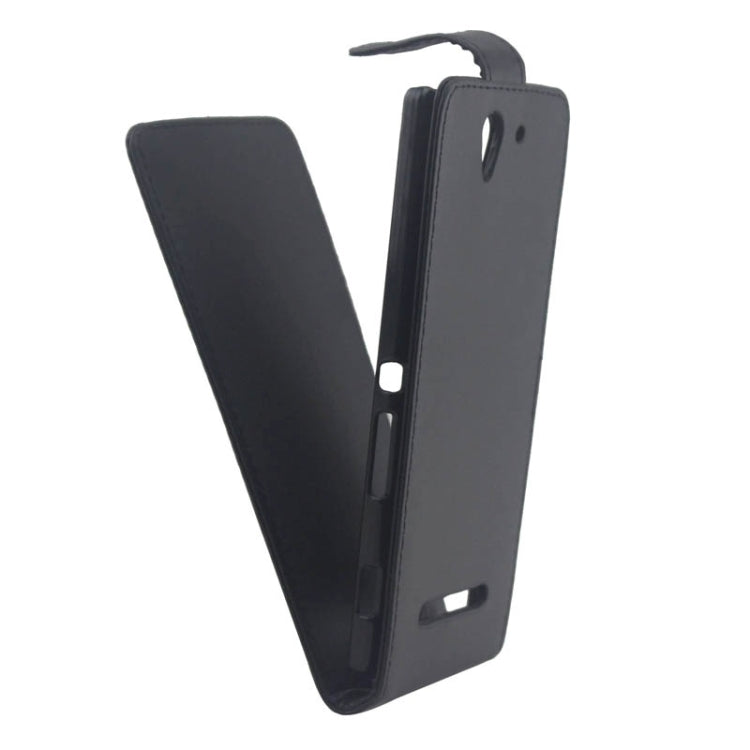 Vertical Flip Magnetic Button Leather Case for Sony Xperia C3 / D2533