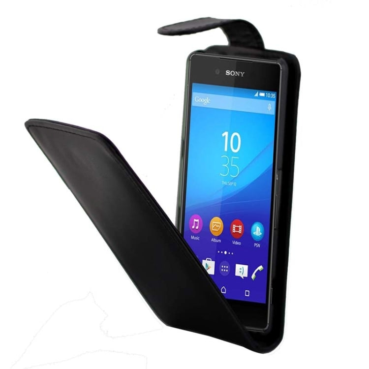 Vertical Flip Magnetic Button Leather Case for Sony Z4 Mini / Z4 Compact
