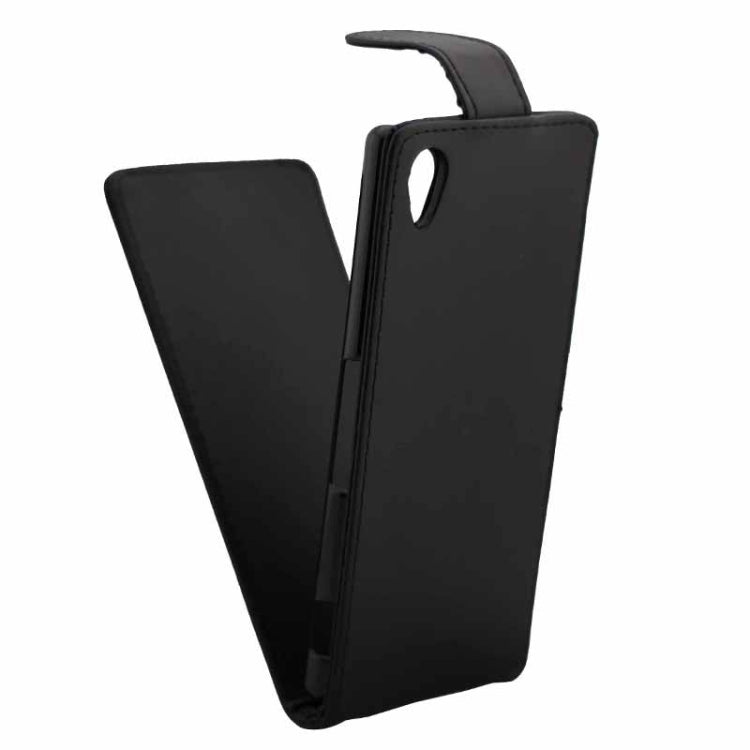 Vertical Flip Magnetic Button Leather Case for Sony Xperia M4 Aqua