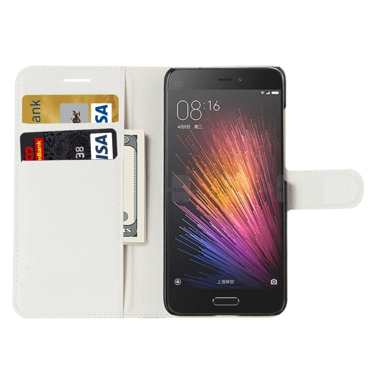 For Xiaomi  Mi5 Litchi Texture Horizontal Flip Leather Case with Holder & Card Slots & Wallet