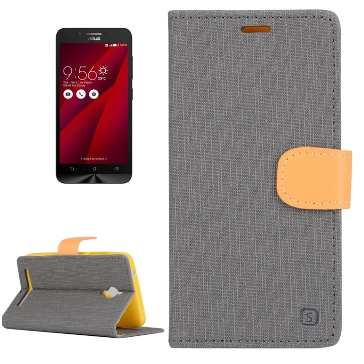 Denim Texture Horizontal Flip Solid Color Leather Case with Holder & Card Slots & Wallet for Asus Zenfone Go / ZC500TG