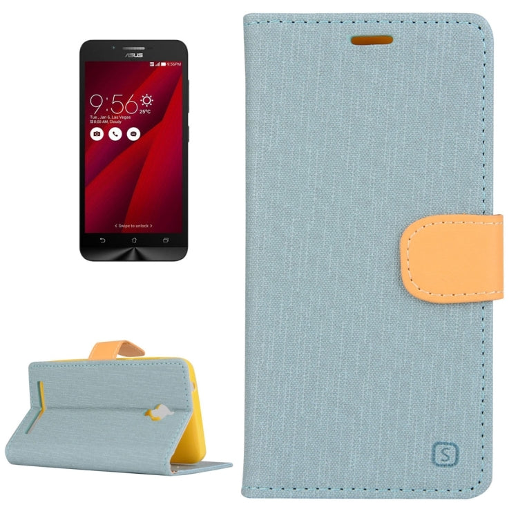 Denim Texture Horizontal Flip Solid Color Leather Case with Holder & Card Slots & Wallet for Asus Zenfone Go / ZC500TG