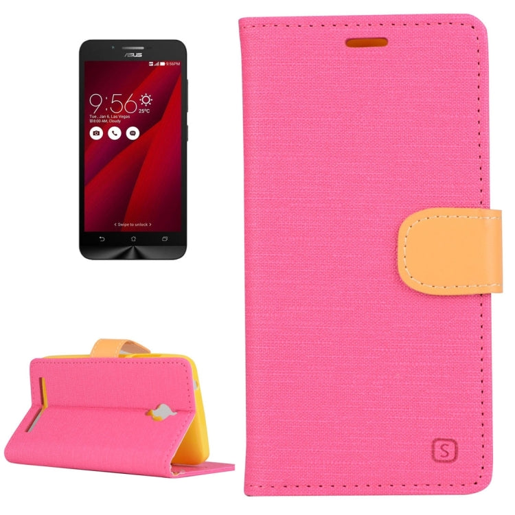 Denim Texture Horizontal Flip Solid Color Leather Case with Holder & Card Slots & Wallet for Asus Zenfone Go / ZC500TG