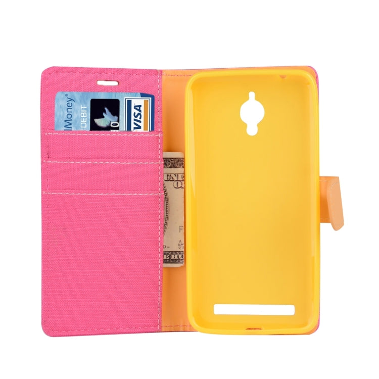 Denim Texture Horizontal Flip Solid Color Leather Case with Holder & Card Slots & Wallet for Asus Zenfone Go / ZC500TG