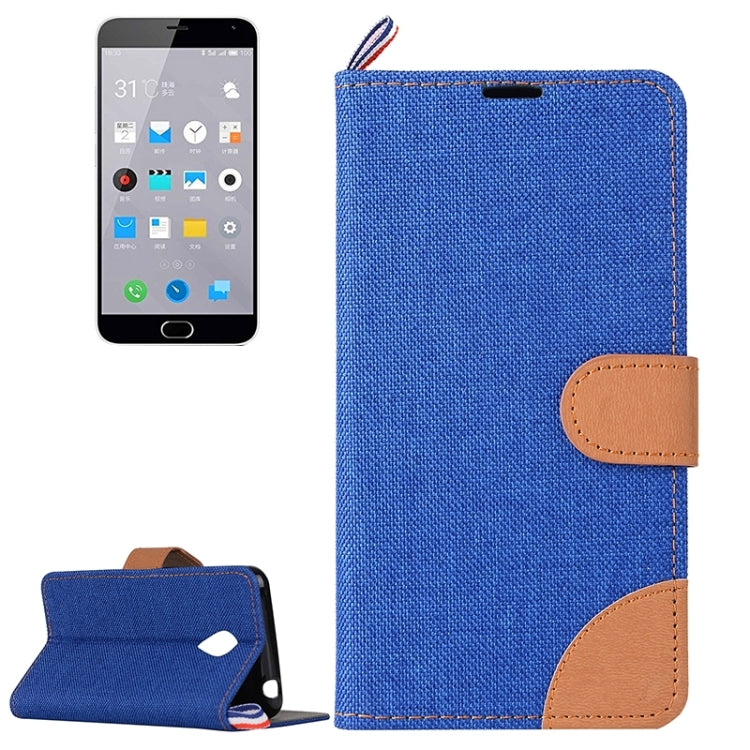 Denim Texture Horizontal Flip Leather Case with Card Slots & Holder for Meizu M2