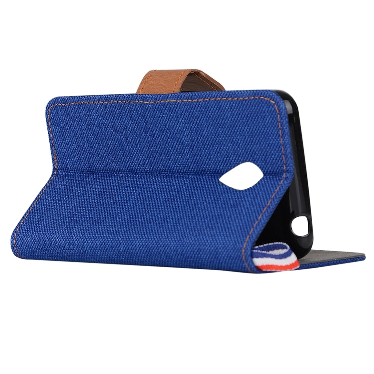 Denim Texture Horizontal Flip Leather Case with Card Slots & Holder for Meizu M2