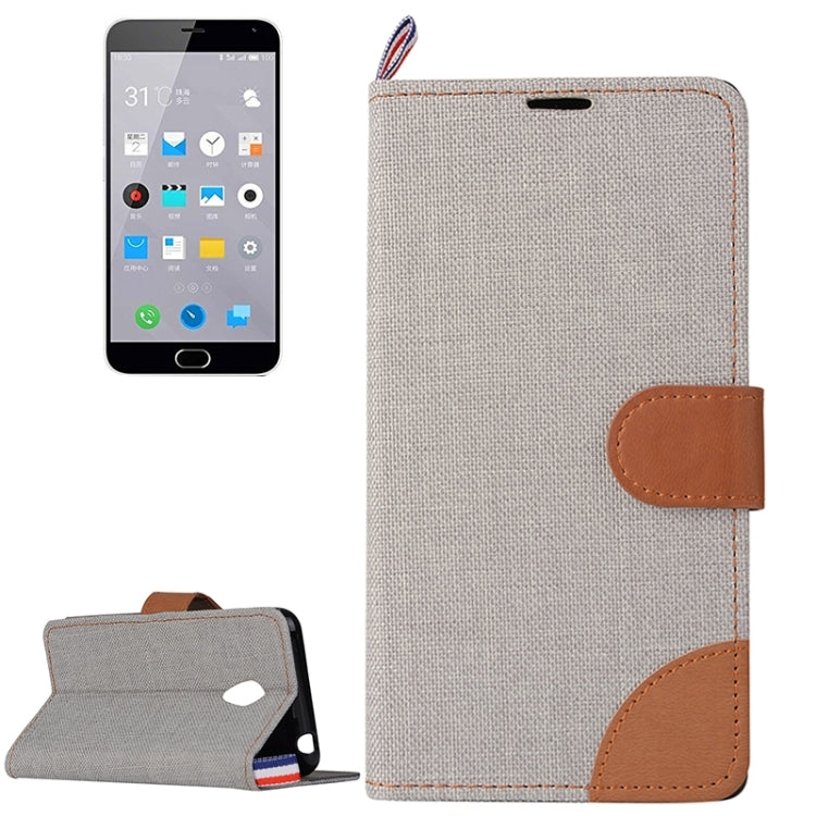 Denim Texture Horizontal Flip Leather Case with Card Slots & Holder for Meizu M2