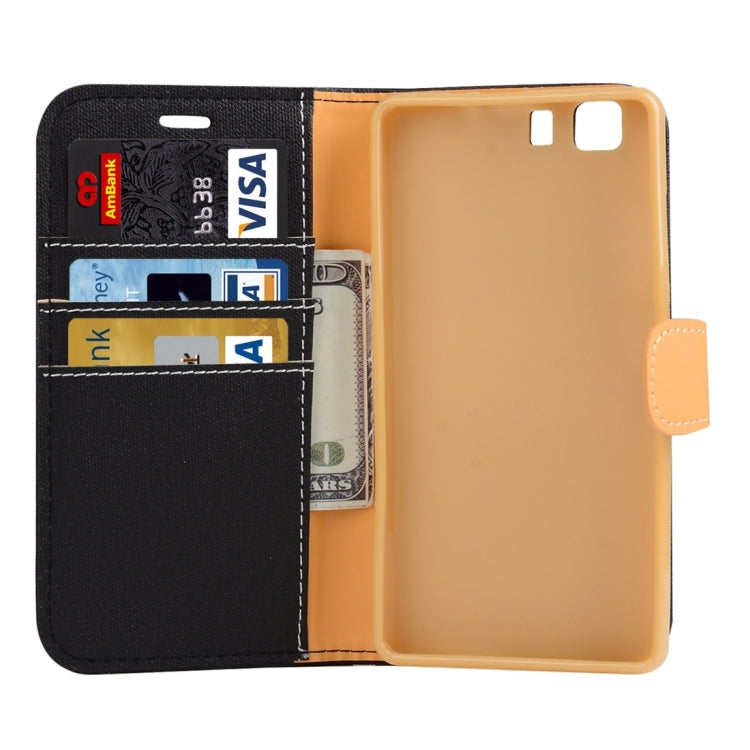 Denim Texture Horizontal Flip Solid Color Leather Case with Holder & Card Slots & Wallet for Doogee X5 (S-MPH-1005)