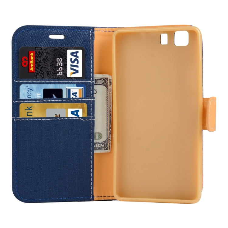 Denim Texture Horizontal Flip Solid Color Leather Case with Holder & Card Slots & Wallet for Doogee X5 (S-MPH-1005)