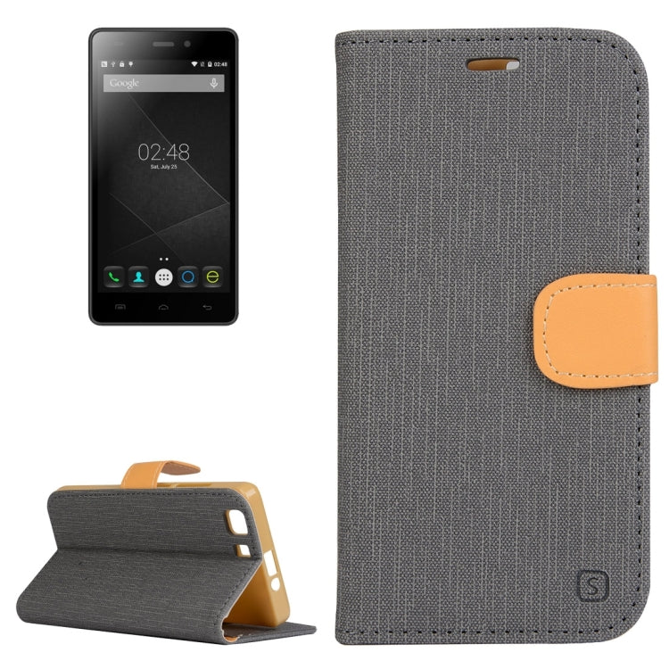 Denim Texture Horizontal Flip Solid Color Leather Case with Holder & Card Slots & Wallet for Doogee X5 (S-MPH-1005)