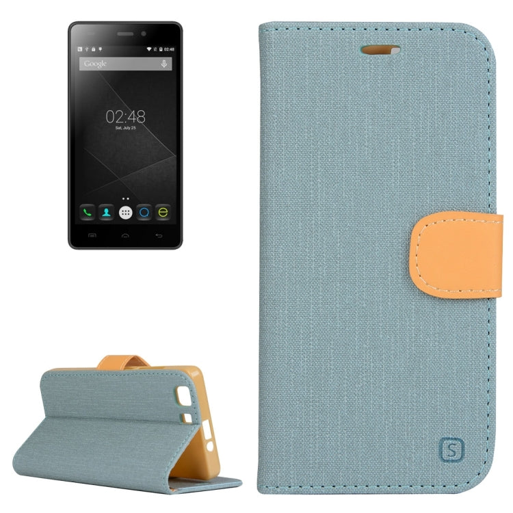 Denim Texture Horizontal Flip Solid Color Leather Case with Holder & Card Slots & Wallet for Doogee X5 (S-MPH-1005)
