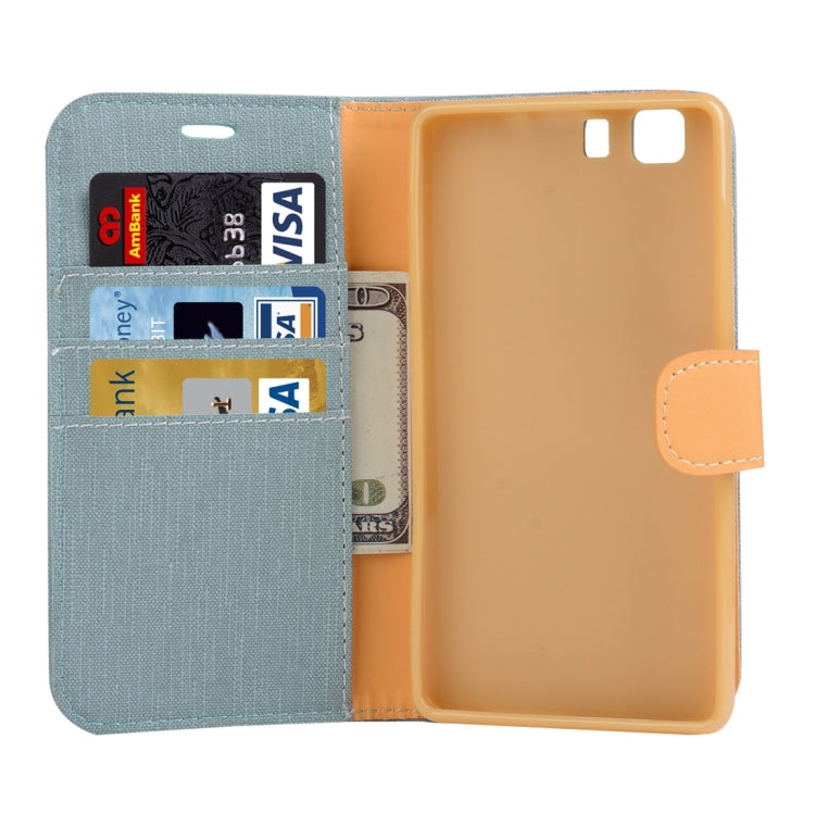 Denim Texture Horizontal Flip Solid Color Leather Case with Holder & Card Slots & Wallet for Doogee X5 (S-MPH-1005)