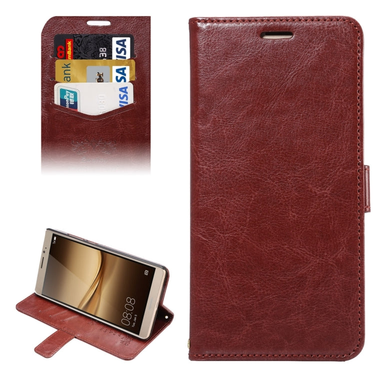 For Huawei  Mate 8 Lambskin Texture Horizontal Flip Leather Case with Holder & Lanyard & Card Slots