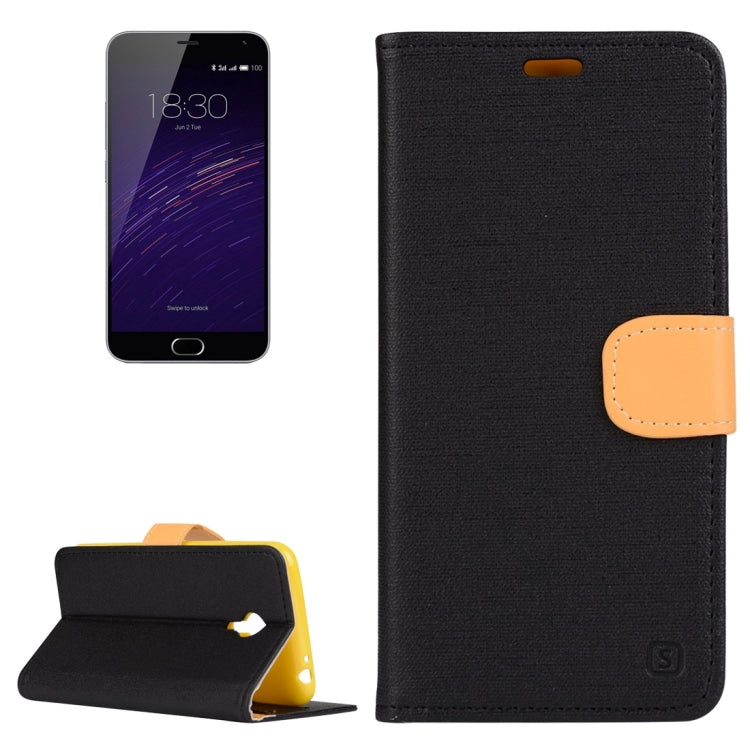 Denim Texture Horizontal Flip Solid Color Leather Case with Holder & Card Slots & Wallet for Meizu M2 Note