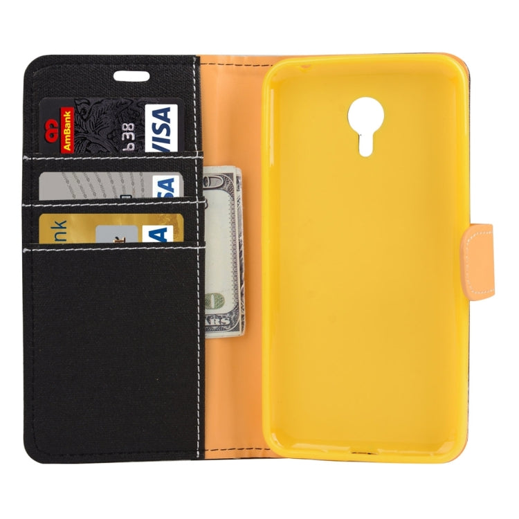 Denim Texture Horizontal Flip Solid Color Leather Case with Holder & Card Slots & Wallet for Meizu M2 Note