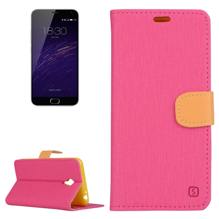 Denim Texture Horizontal Flip Solid Color Leather Case with Holder & Card Slots & Wallet for Meizu M2 Note