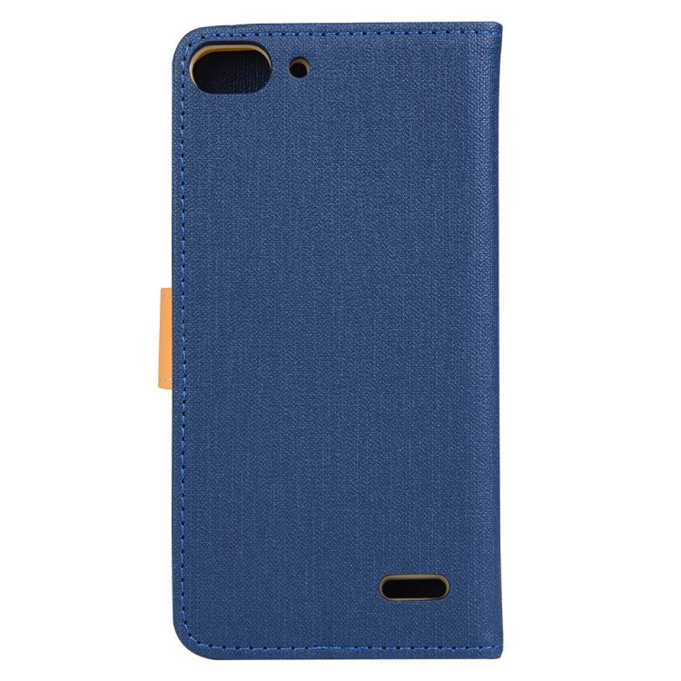 Denim Texture Horizontal Flip Solid Color Leather Case with Holder & Card Slots & Wallet for Vodafone Smart Ultra 6 / V995