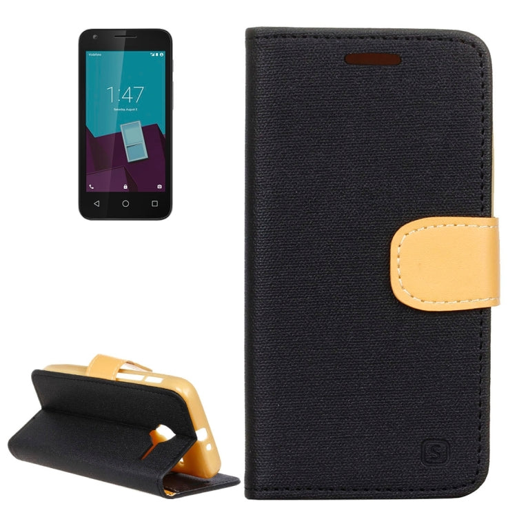 Denim Texture Horizontal Flip Solid Color Leather Case with Holder & Card Slots & Wallet for Vodafone Smart Speed 6